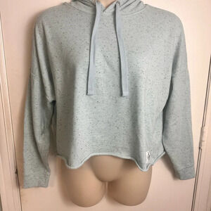Calvin Klein logo cropped fit light blue speckled hoodie casual & comfy XL #0810